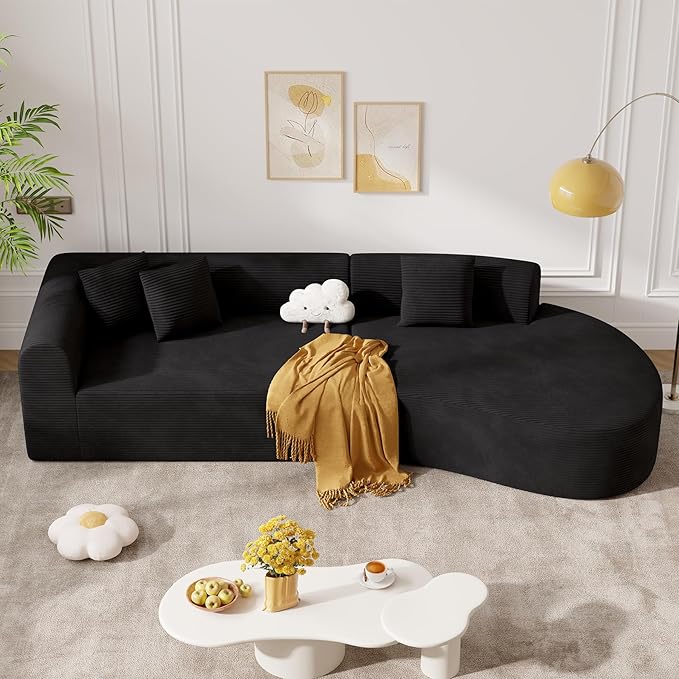 Curved Sectional Sofa with Deep Seat