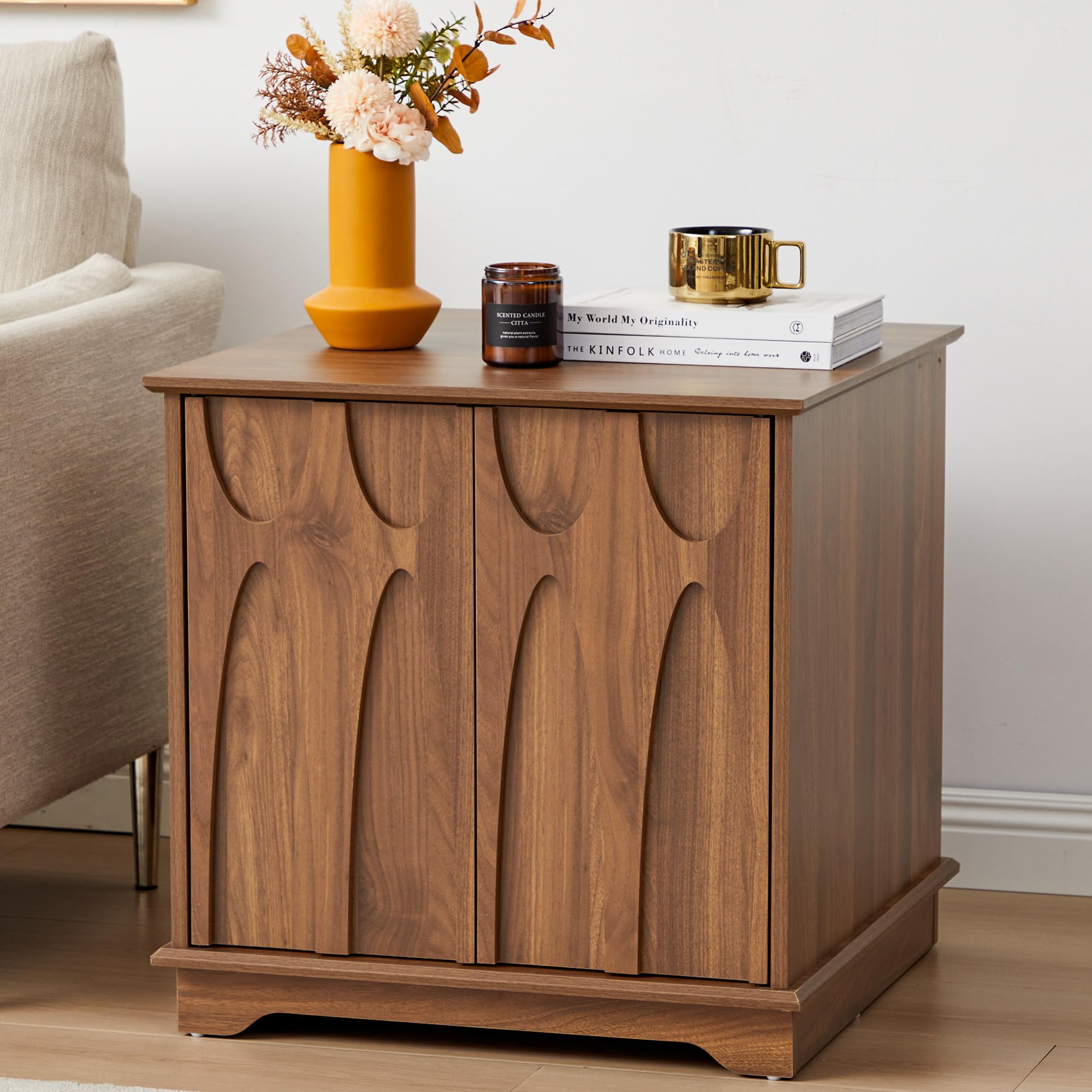 Square End Table with Storage