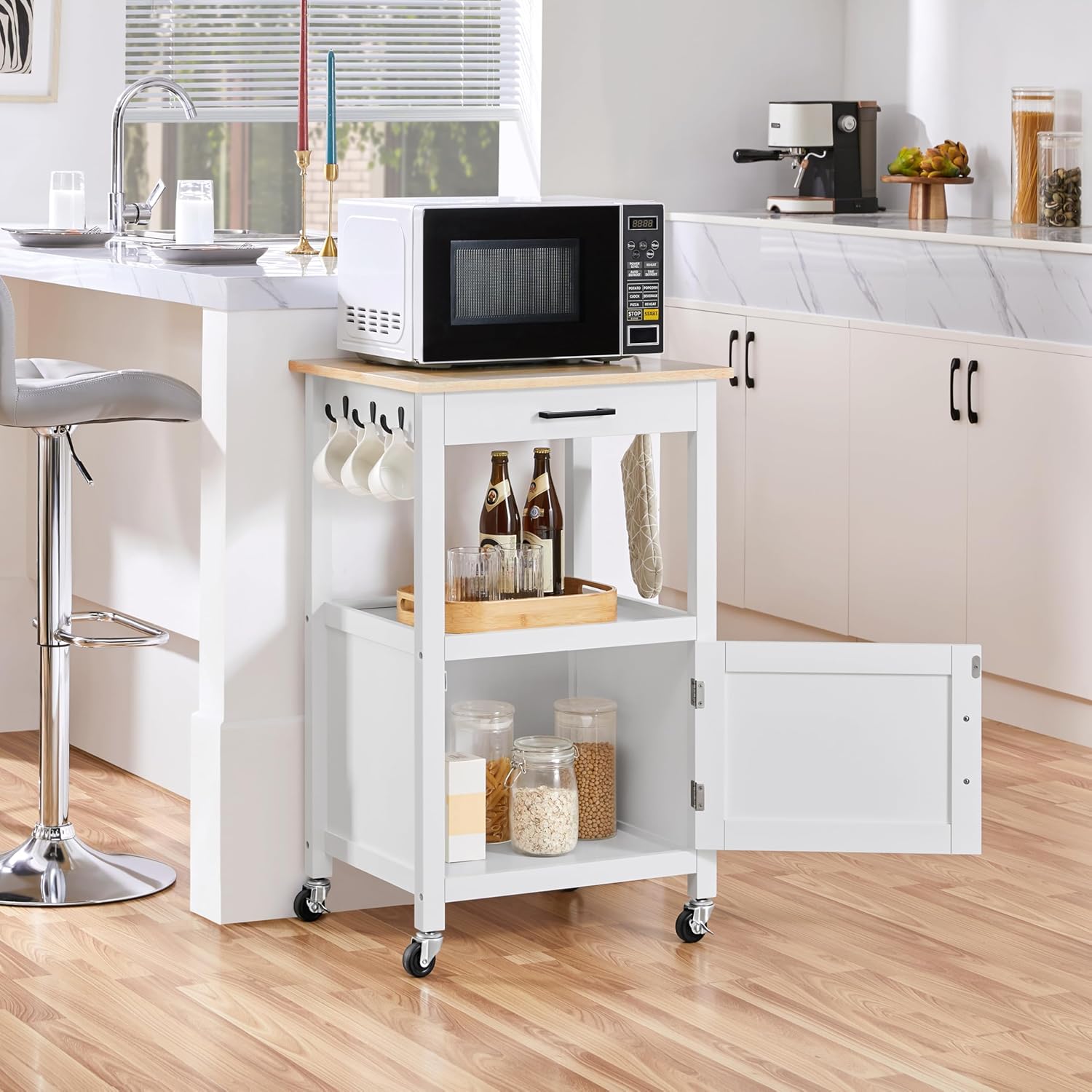 Kitchen Island Cart with Storage on Wheels