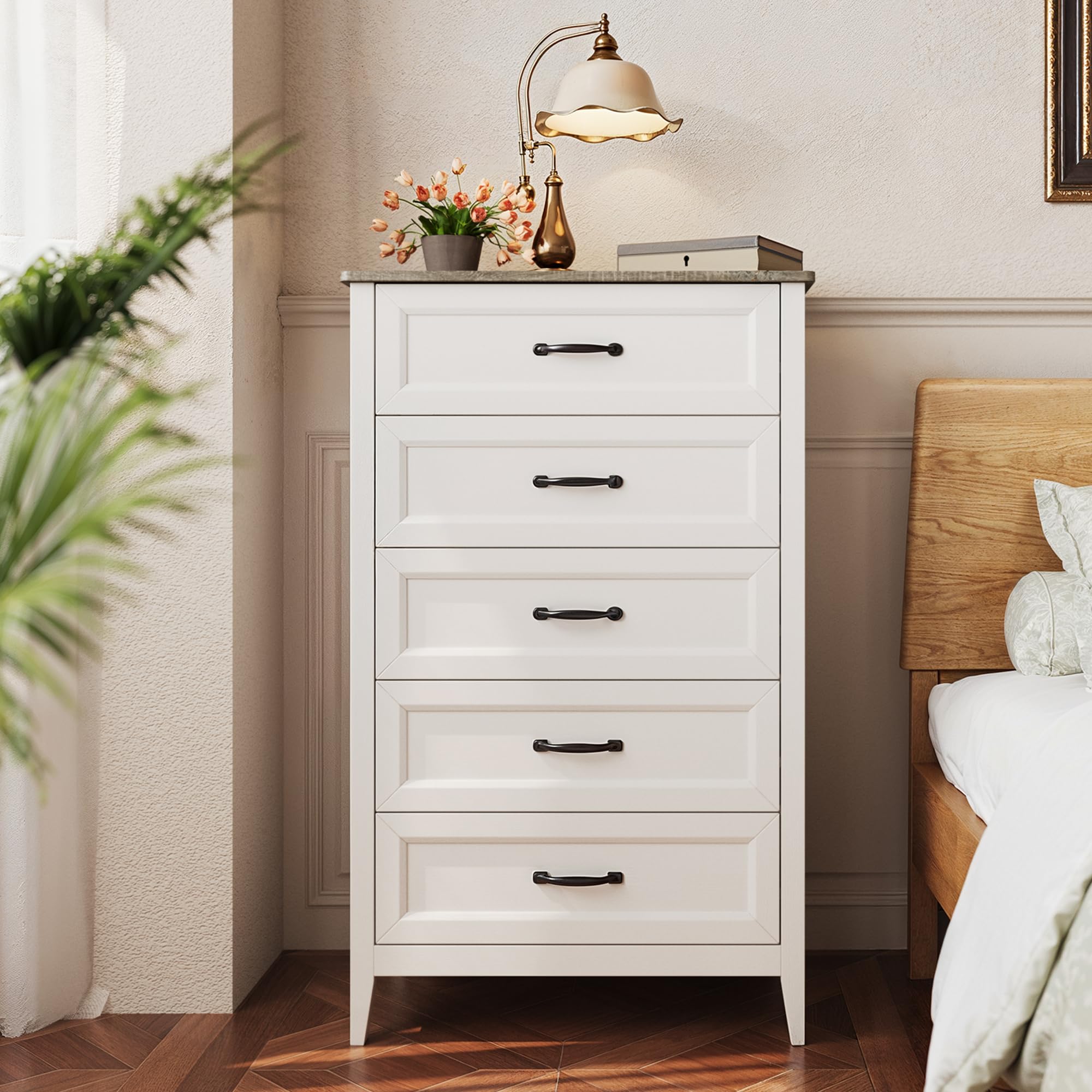 5 Drawer Wood Chest of Drawers