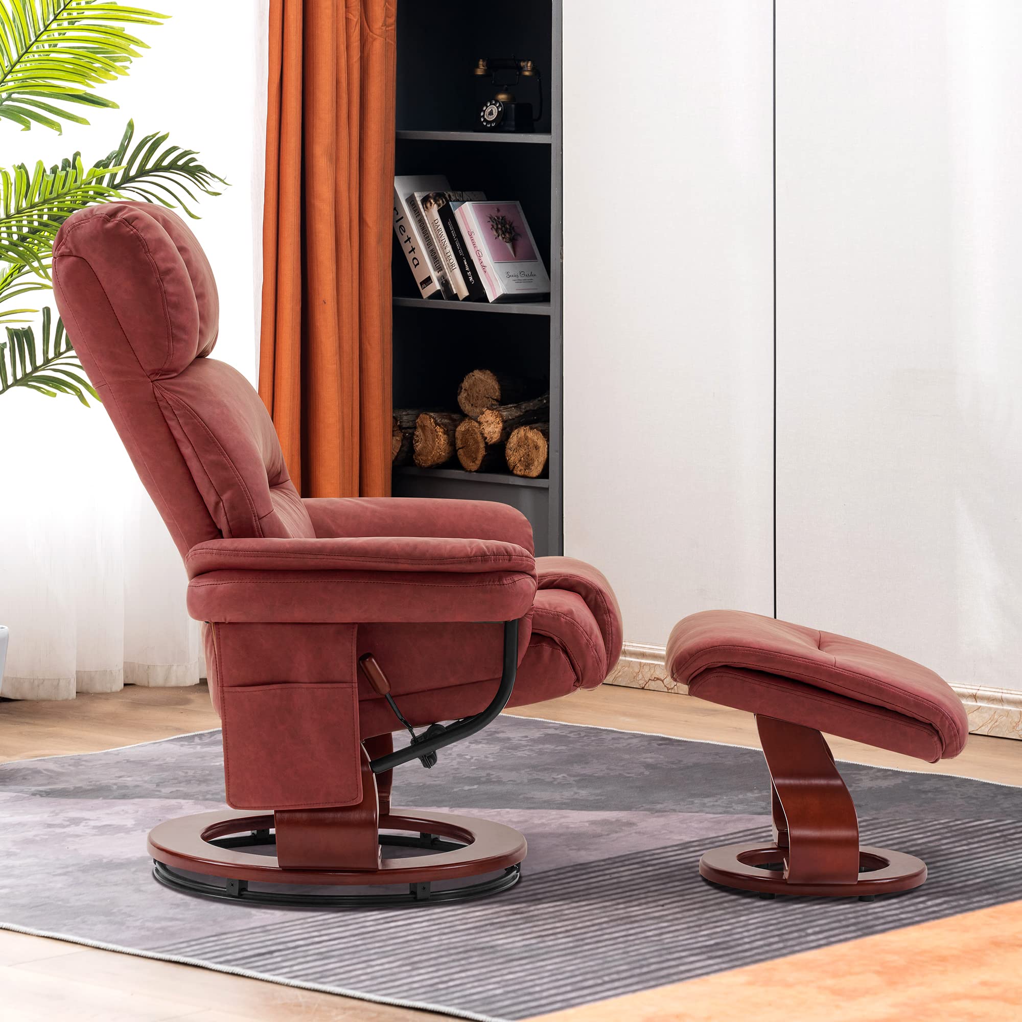 Swivel Recliner with Ottoman and Massage