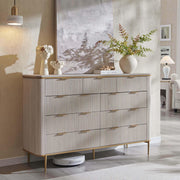 Modern Fluted 9-Drawer Dresser 54" Wide TV Stand