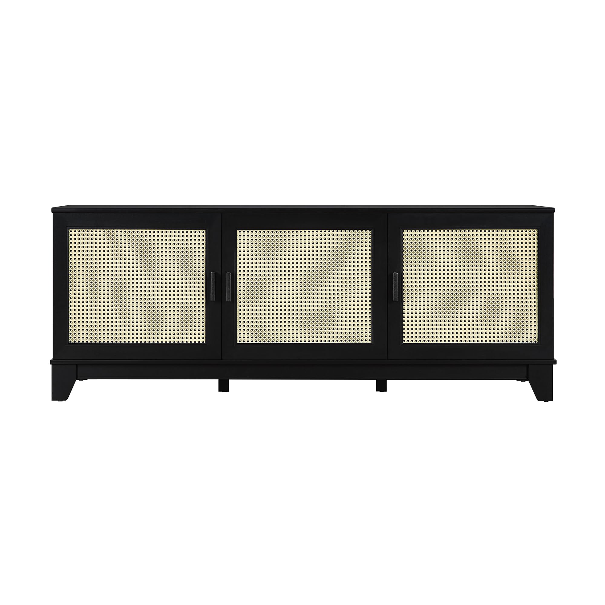 Mid-Century Modern Cane TV Stand 55 Inch