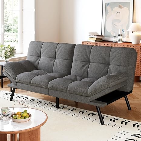 Convertible Futon Sofa Bed with Memory Foam