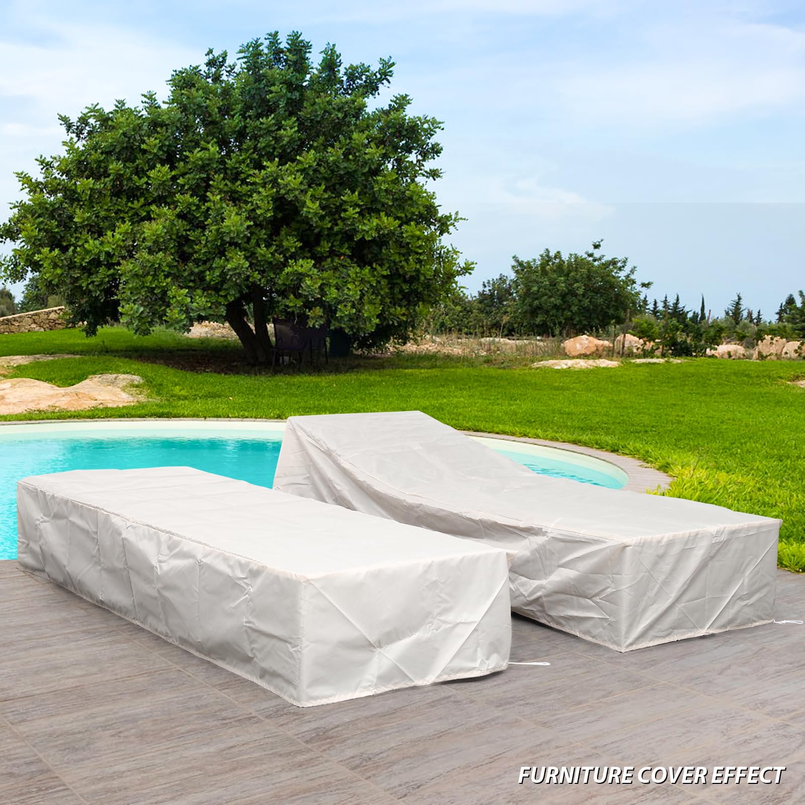 Outdoor Chaise Lounge Set of 2 with Adjustable Backrest