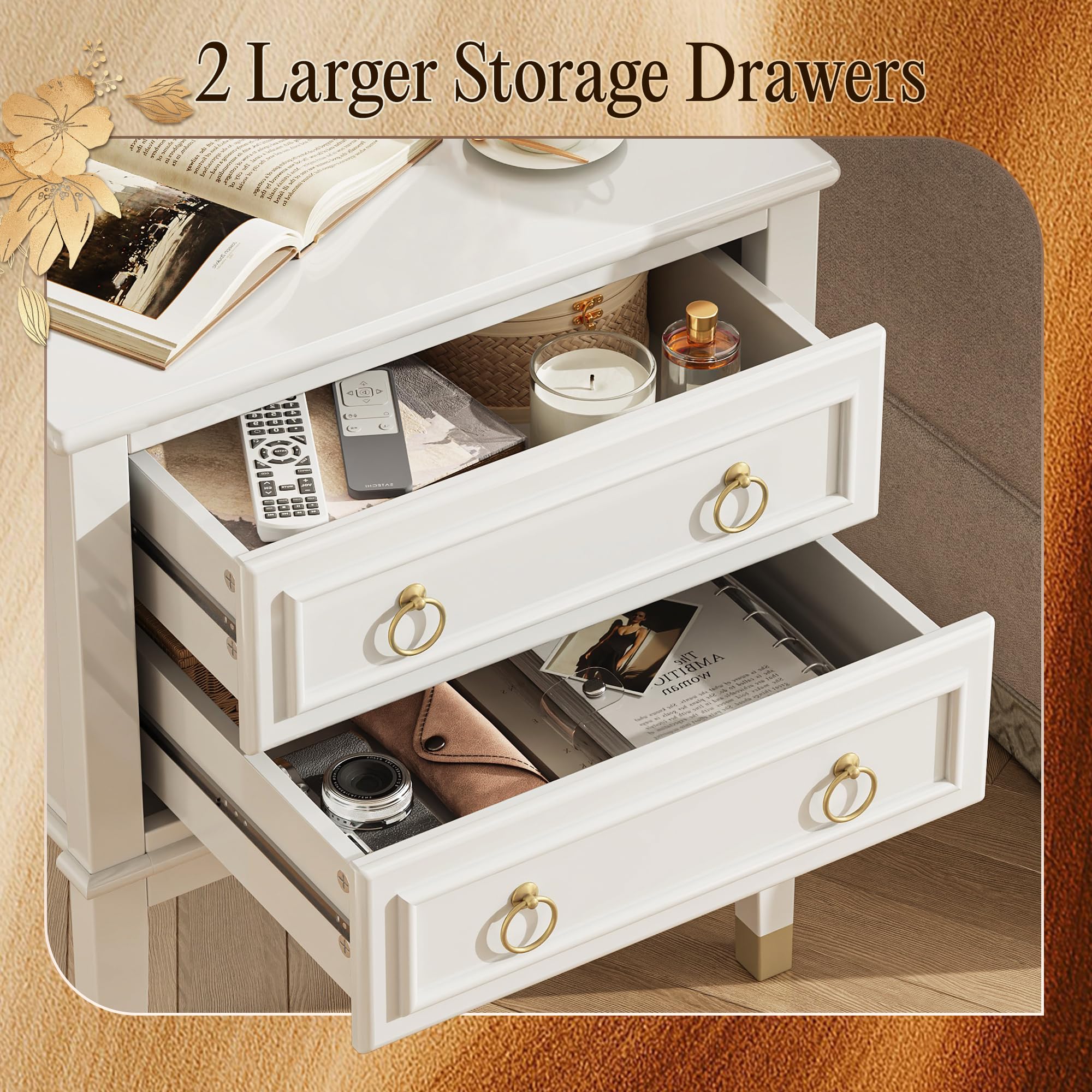 Tall Nightstand with Charging Station