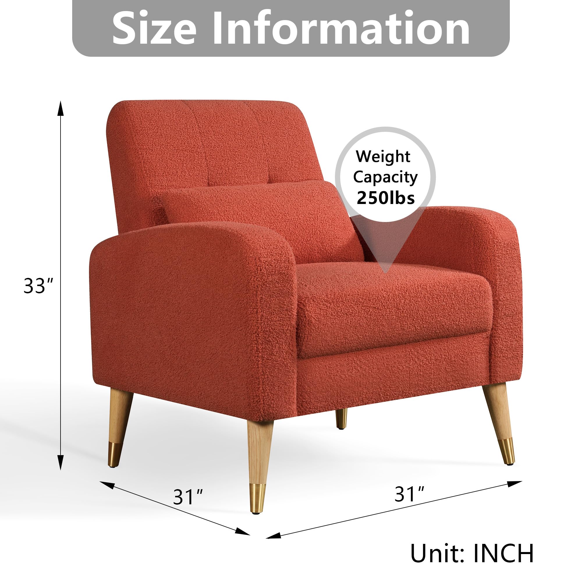 Mid-Century Modern Accent Chair with Armrests