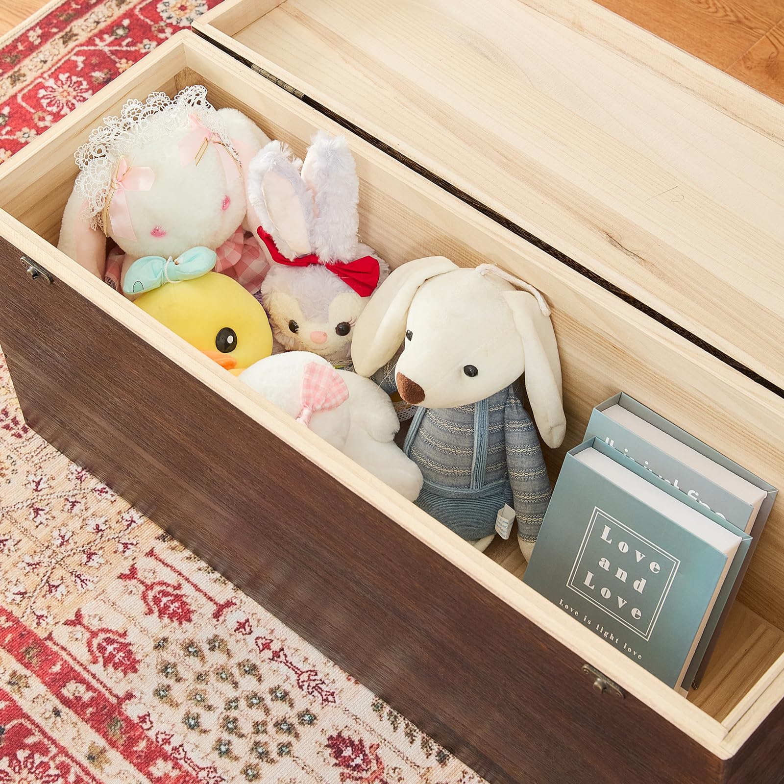 Wooden Storage Chest Rustic Trunk