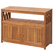 2-Tier Outdoor Storage Cabinet with Magnetic Doors