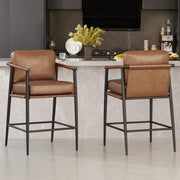 Mid Century Modern Counter Height Bar Stools Set of 2