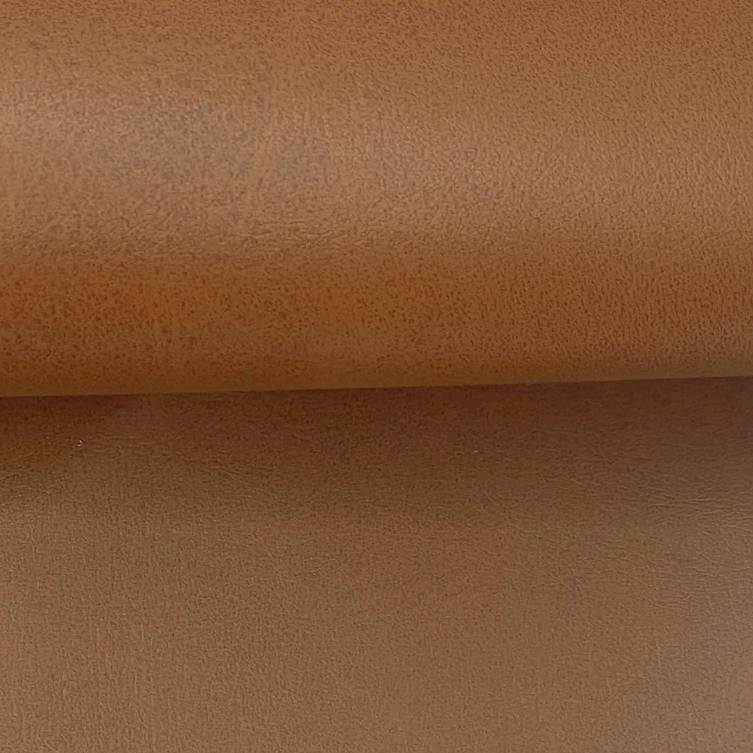 Round Faux Leather Ottoman with Pocket Coils