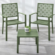 3-Piece Outdoor Bistro Set with Stackable Chairs
