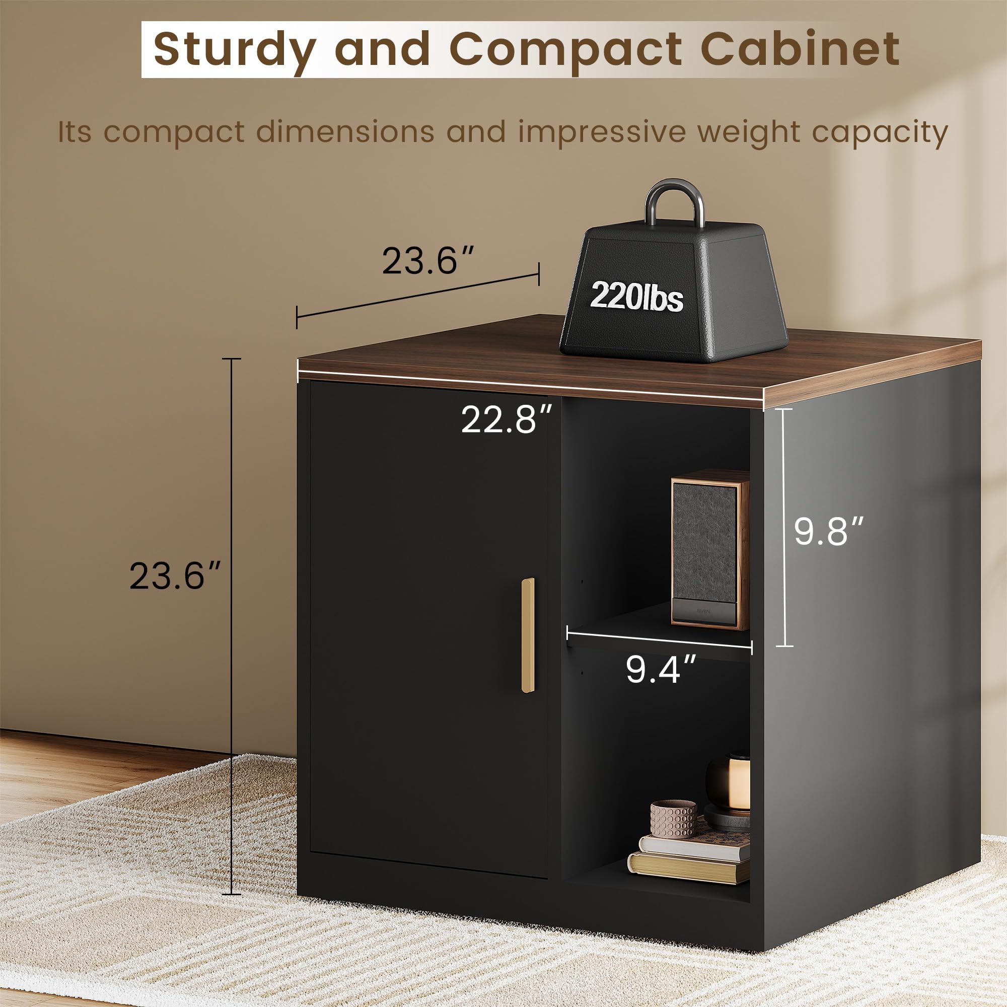 Under Desk Storage Cabinet with Printer Stand