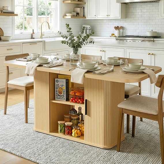 70.9" Rectangle Dining Table with Storage