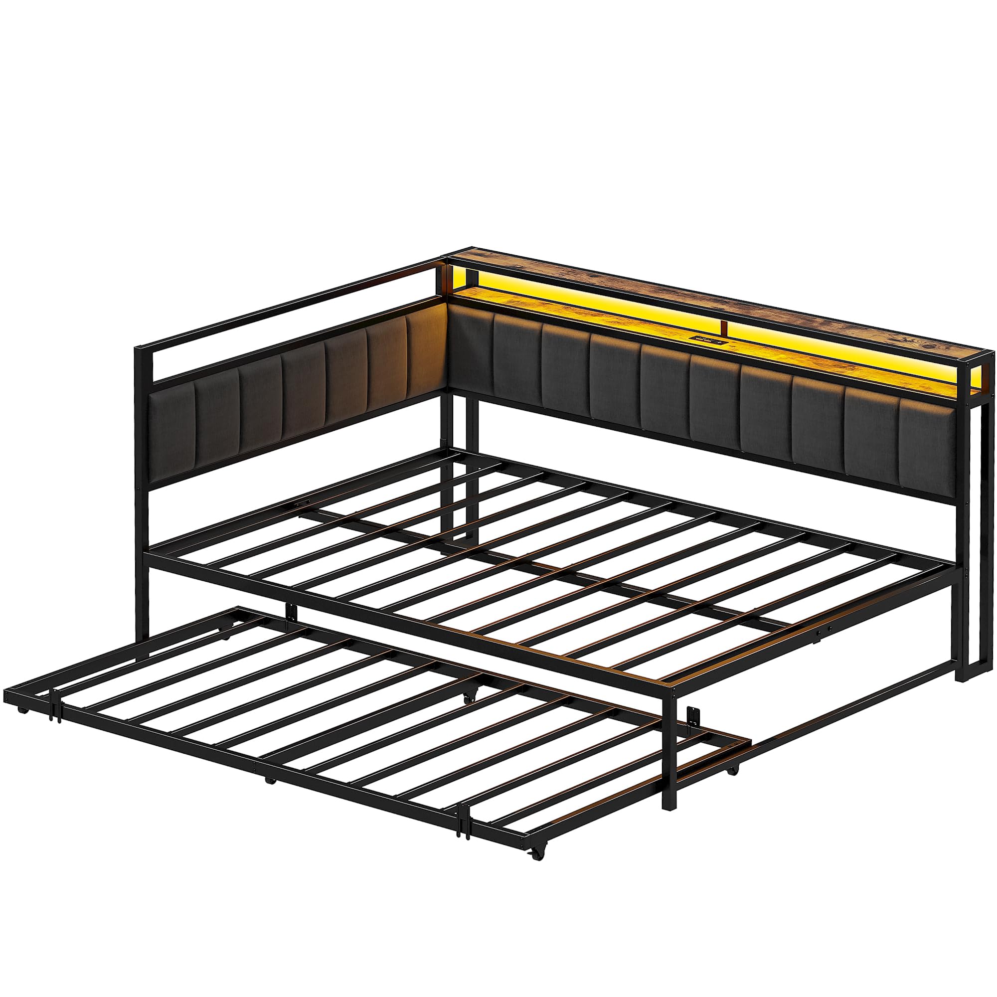 Full Daybed with Trundle and LED Lights
