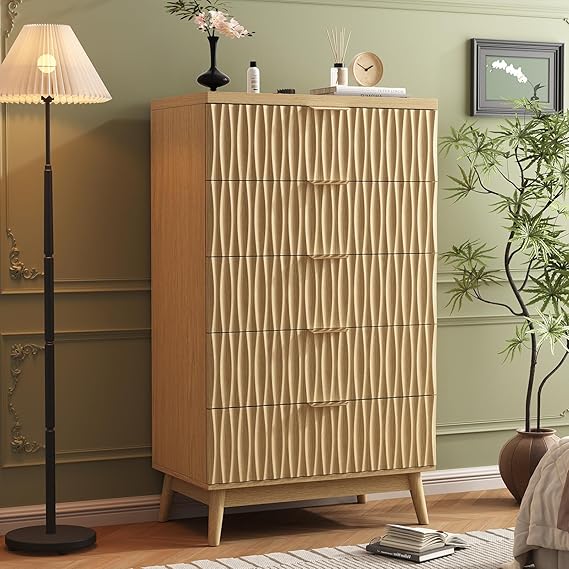 47" Wide 6 Drawer Dresser - Modern Wood Chest