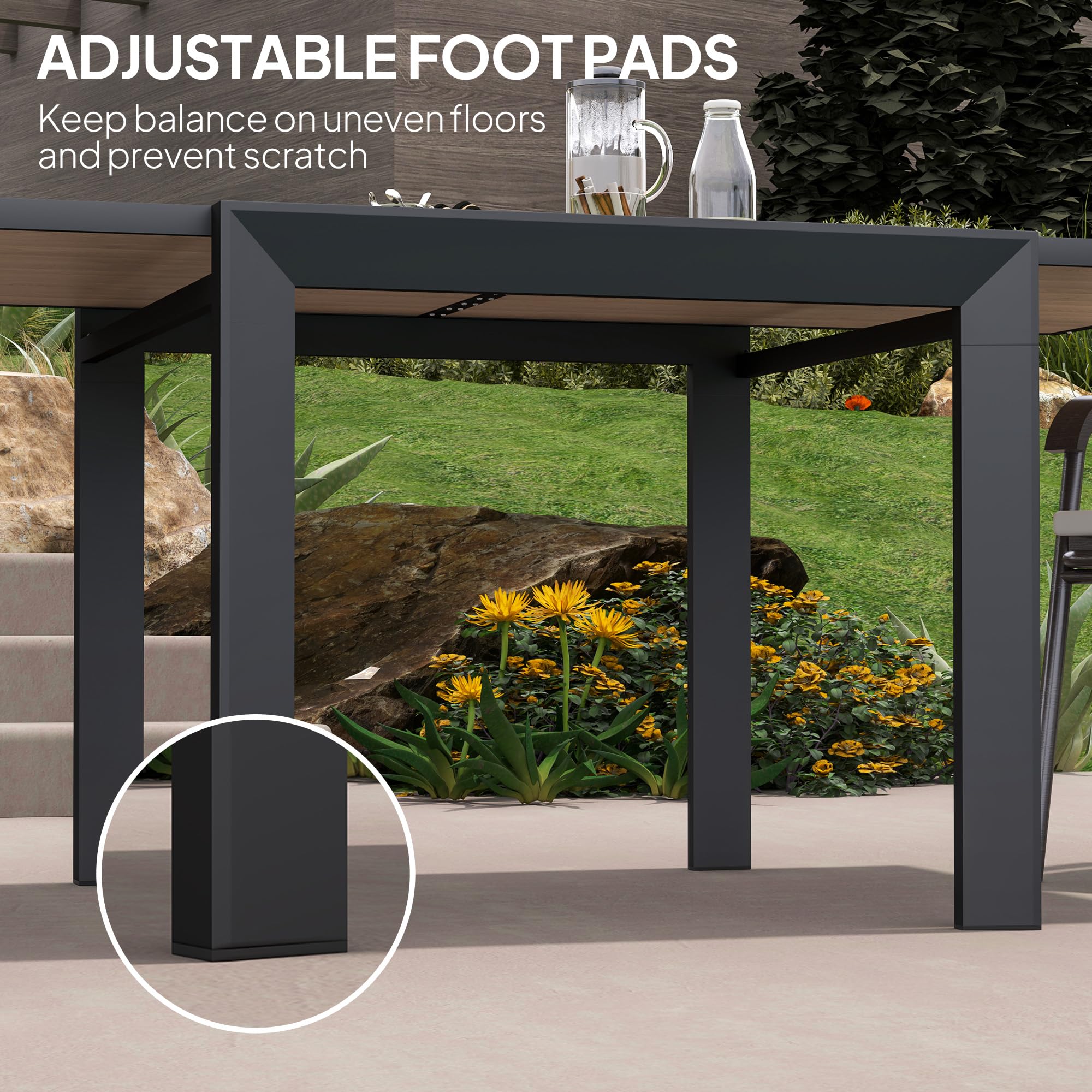 Expandable Aluminum Outdoor Dining Table