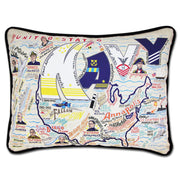 Navy Printed Decorative Throw Pillow