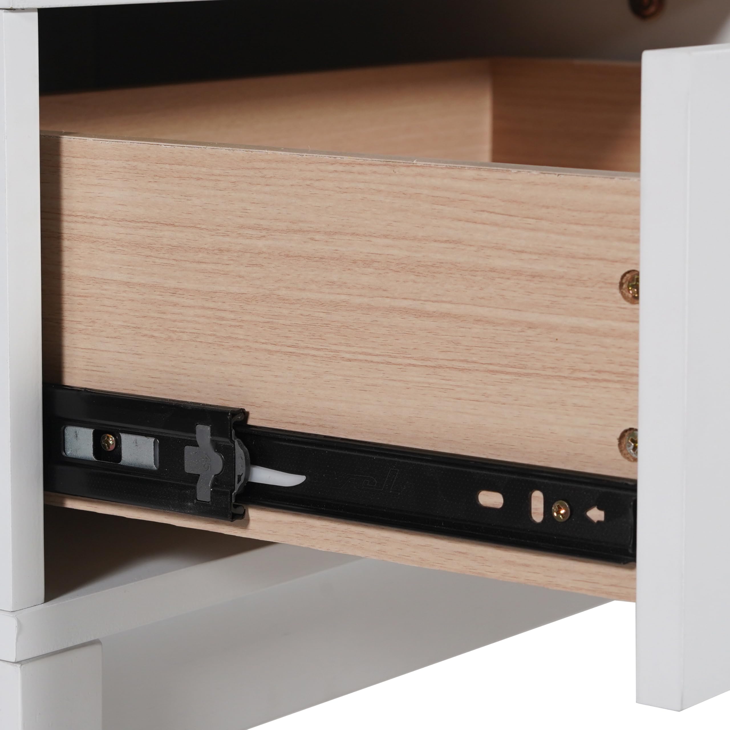 Kids Wood Nightstand with Drawer and Shelf