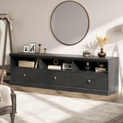 70-Inch TV Stand with Storage Drawers and Open Shelves