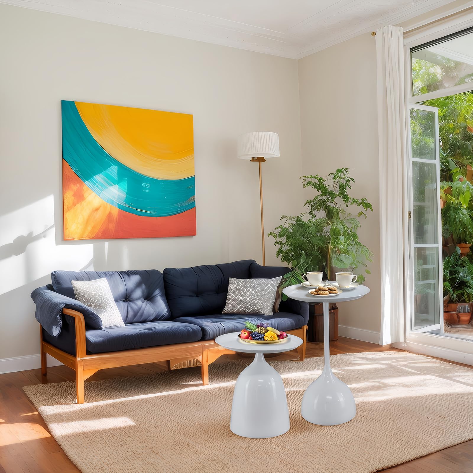 White Nesting Tables Set of 2