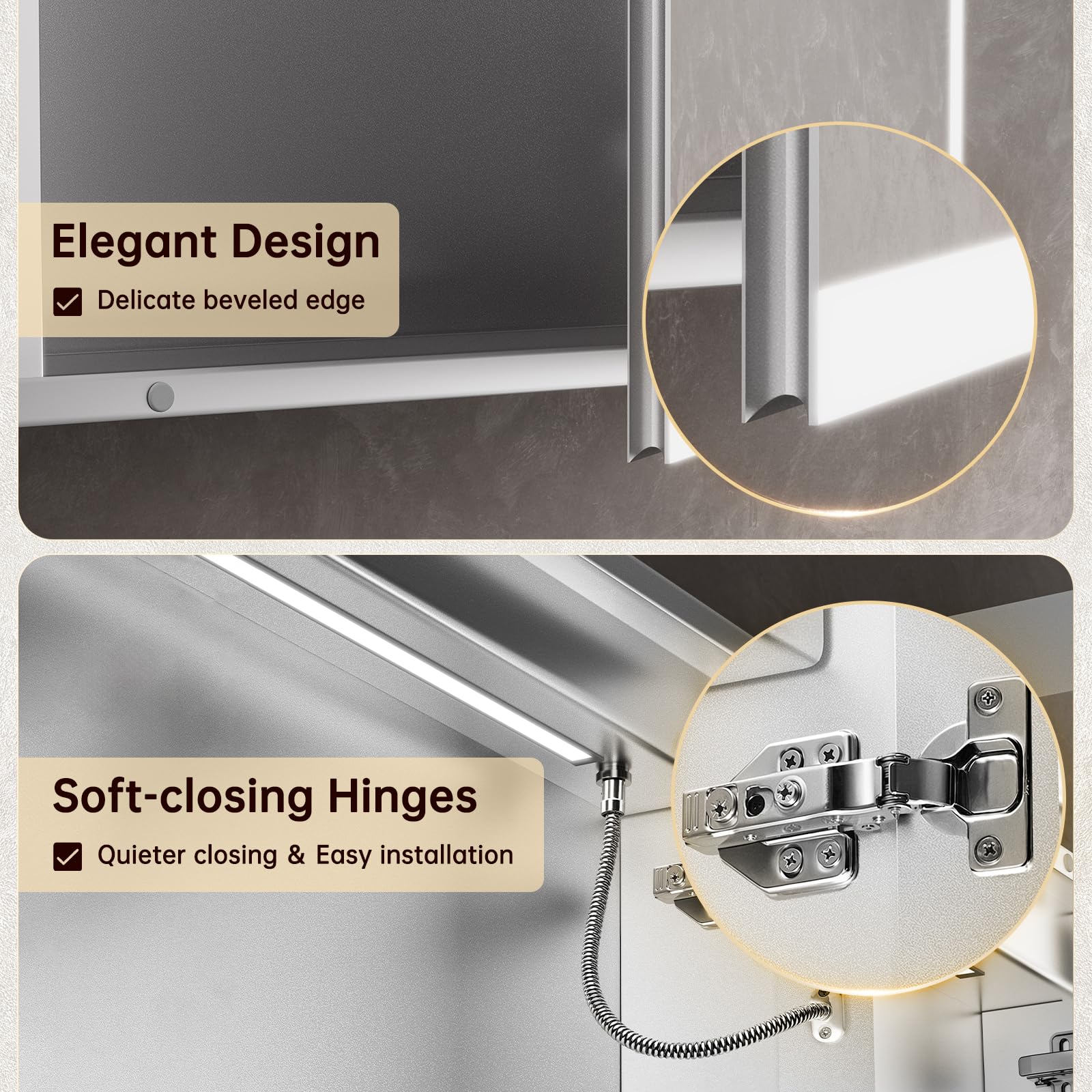 40x32 LED Medicine Cabinet Mirror with Outlet and USB