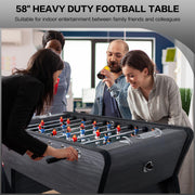RAYKEEP 58" Competition Sized Foosball Table, Soccer Table Game, Heavy Duty Arcade Game Table with 2 Balls for Adult, Teens, Home, Indoor Game Room Sport (Wood Grain)