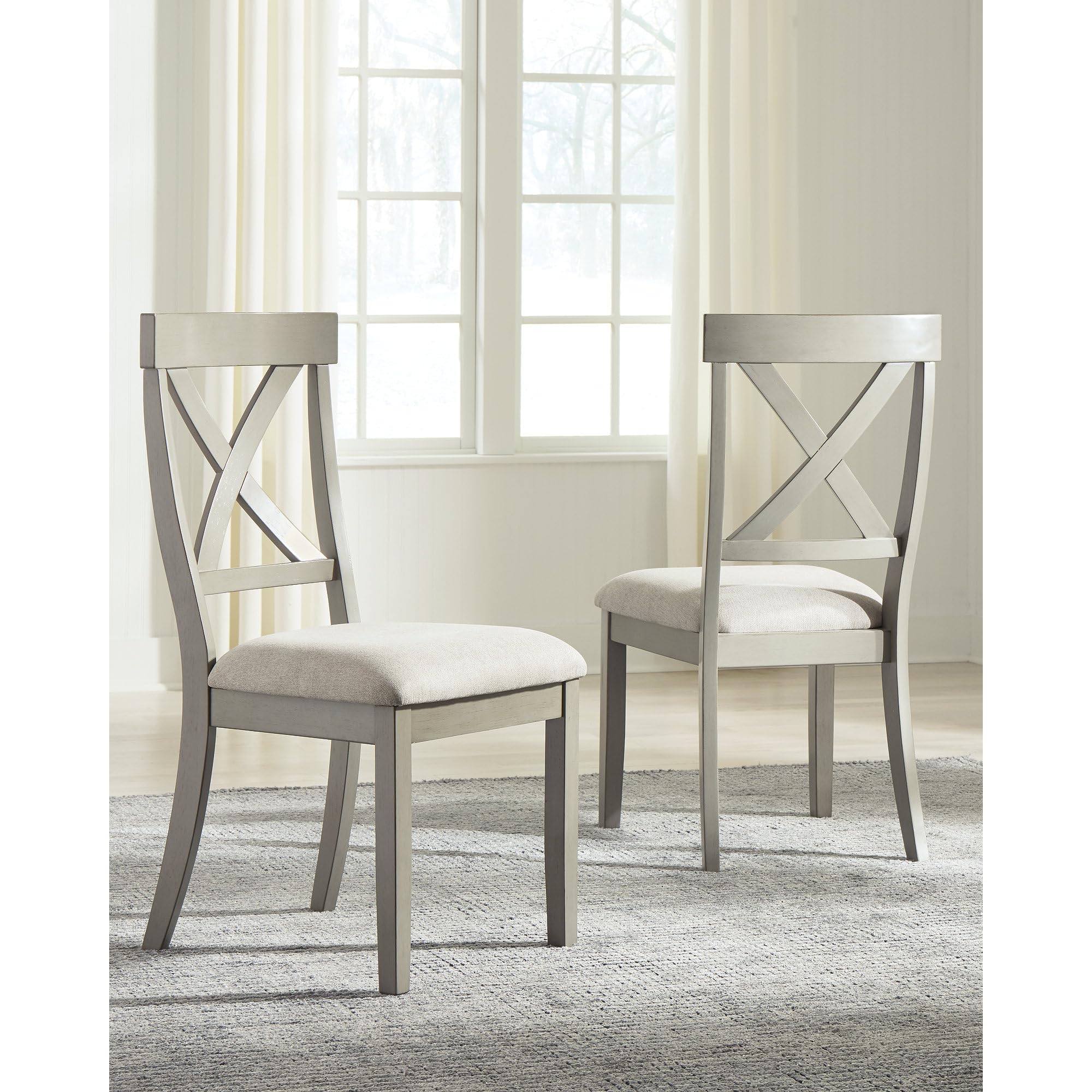Upholstered Dining Chair Set of 2 Gray