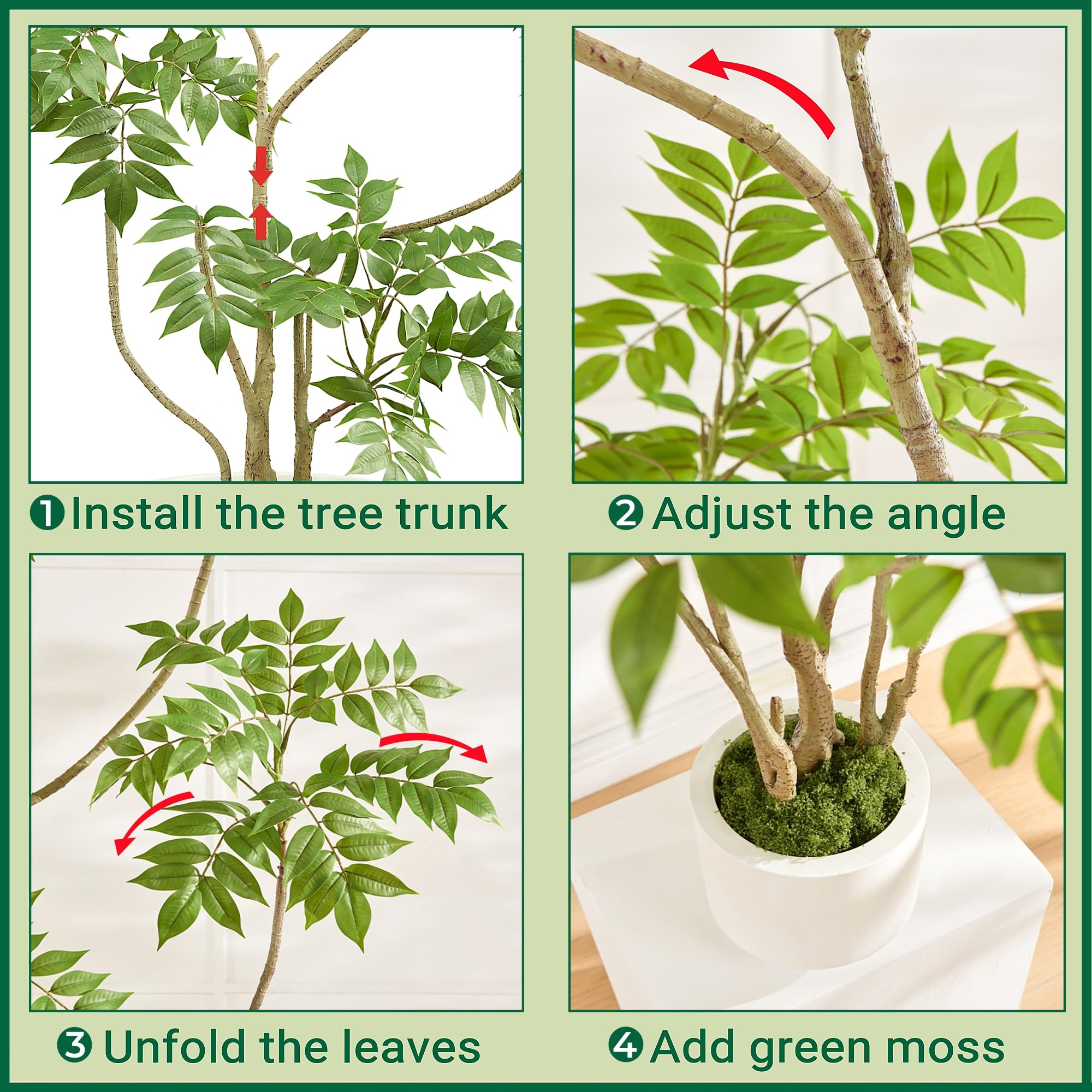 5.5FT Artificial Sumac Tree with White Pot