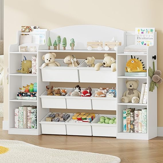 Multi-Function Kids Storage Organizer with Bookshelf