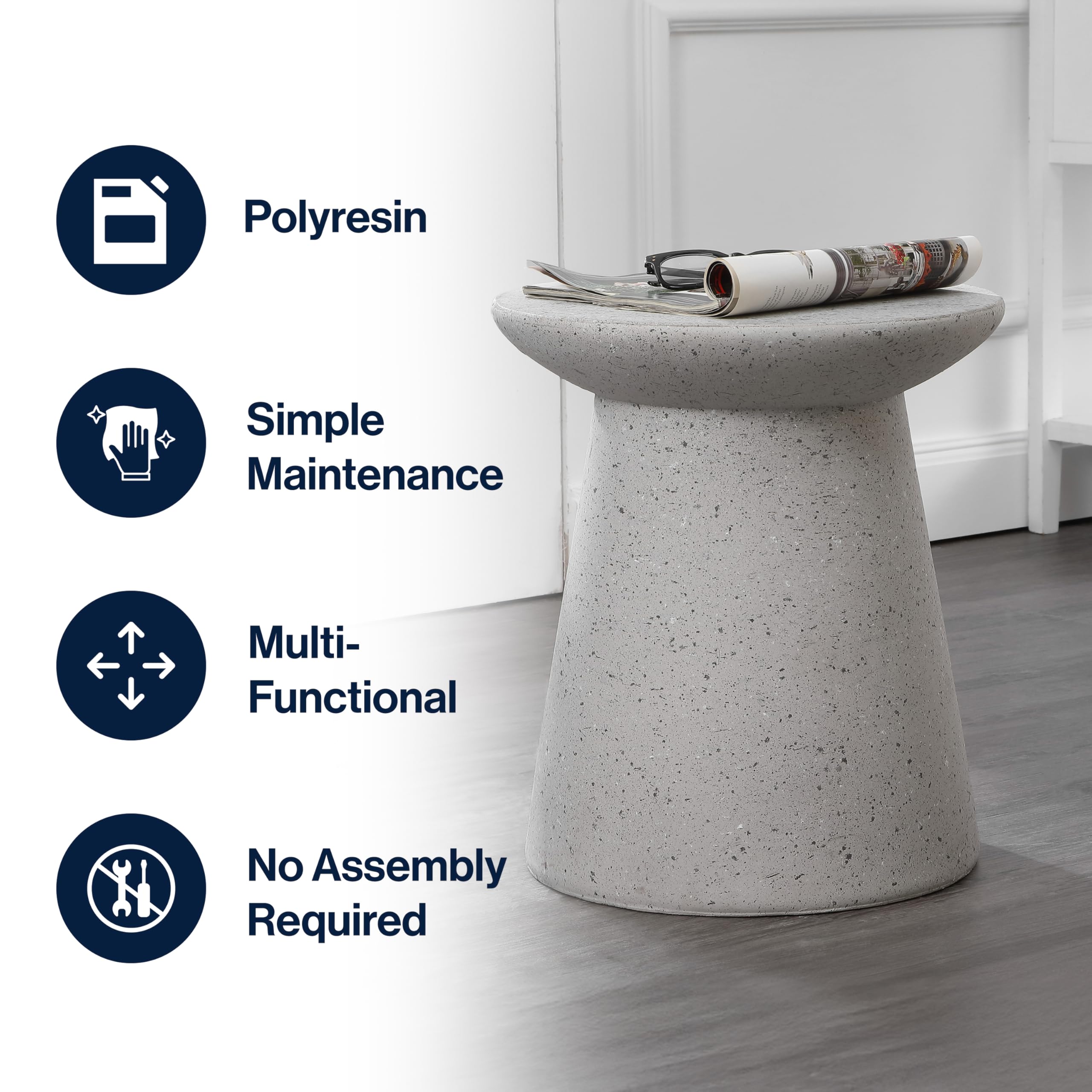 Hollie 18" Minimalist Drum Accent Table