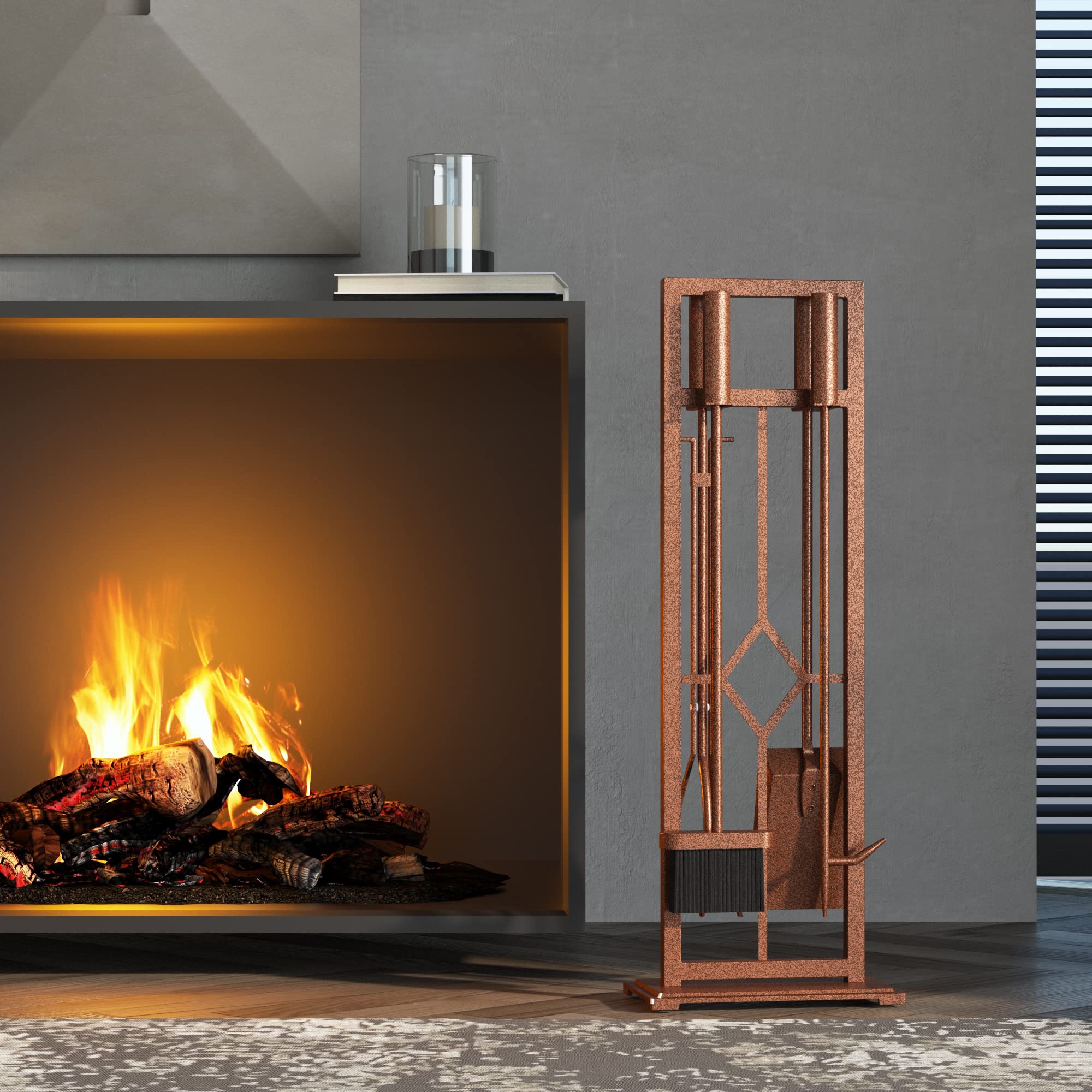 5-Piece Wrought Iron Fireplace Tool Set