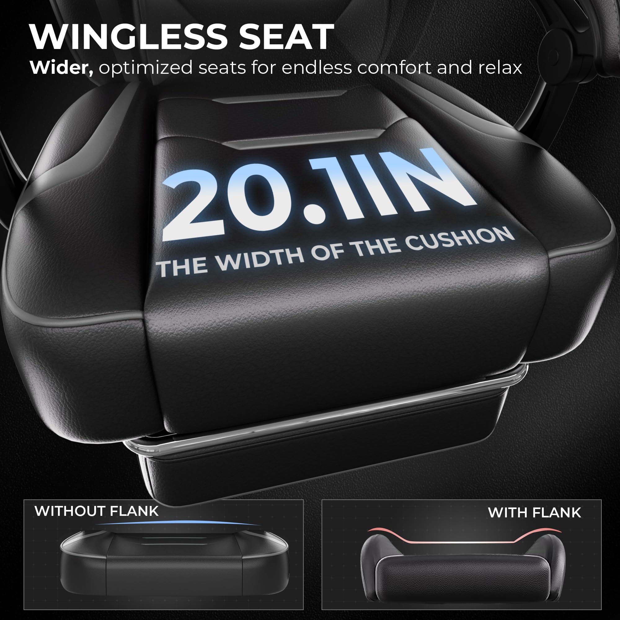 Gaming Chair with Footrest and Lumbar Support
