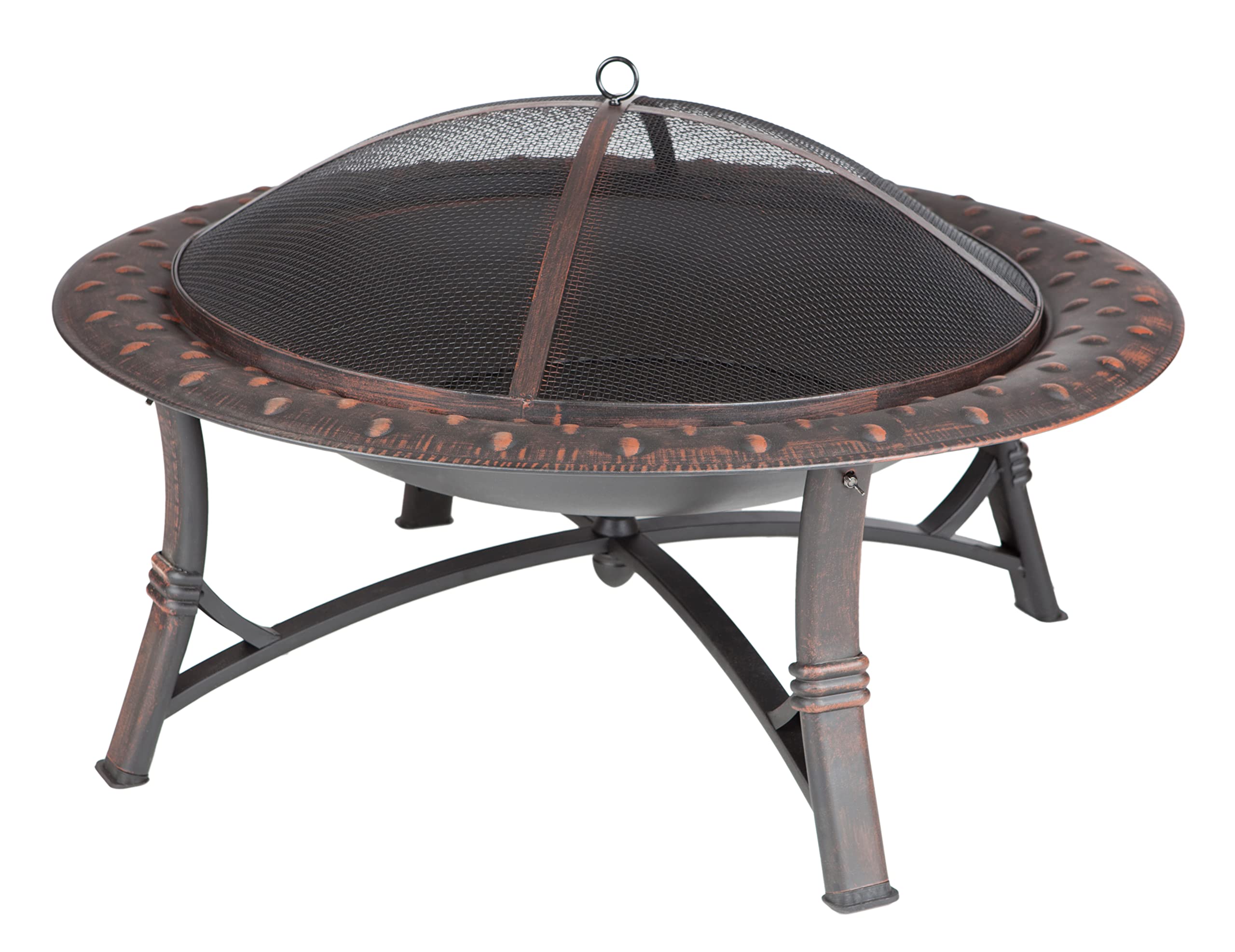 35" Wood Burning Fire Pit with Screen and Lift Tool