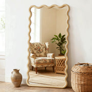 Wavy Wood Wall Mirror
