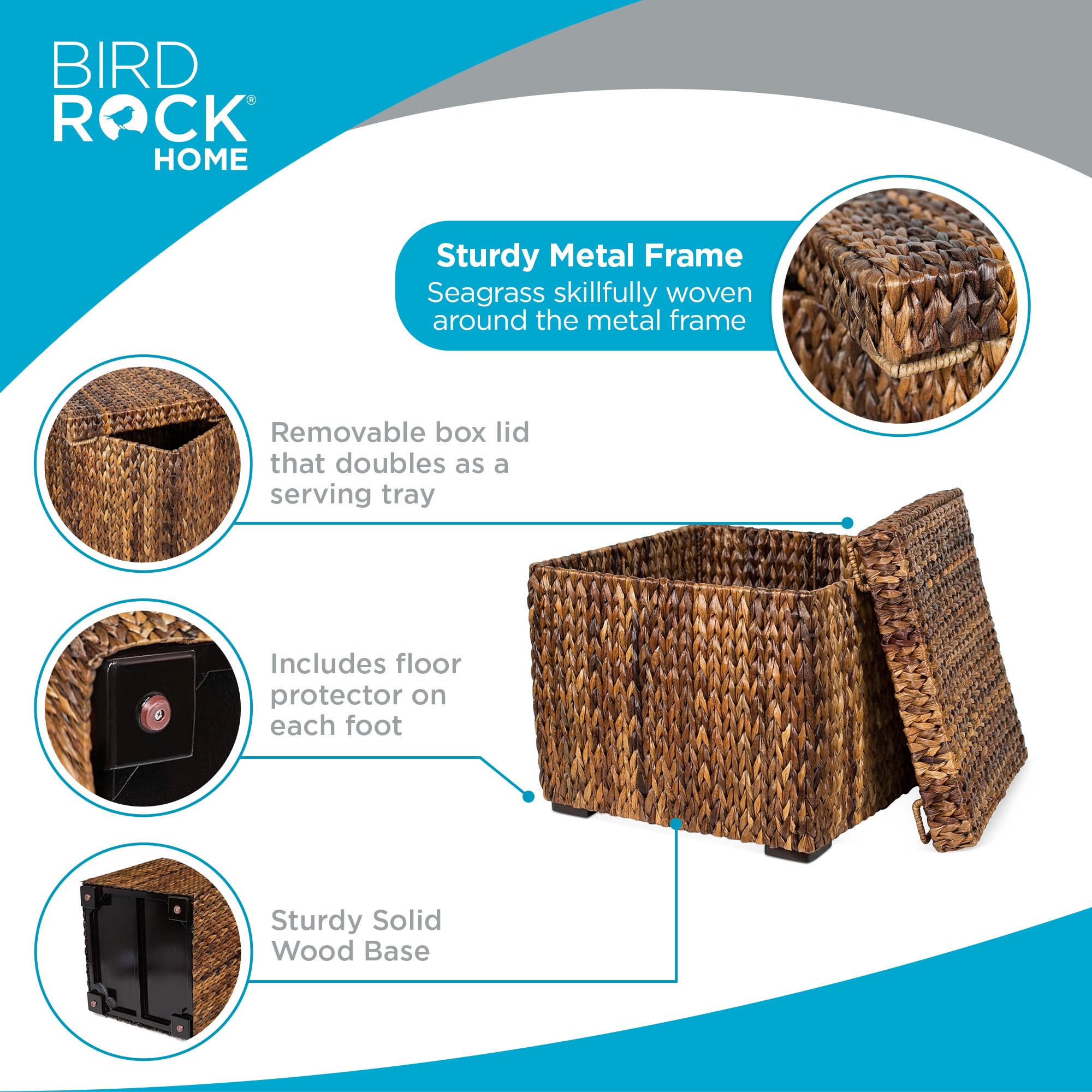 Handwoven Abaca Storage Ottoman with Lid