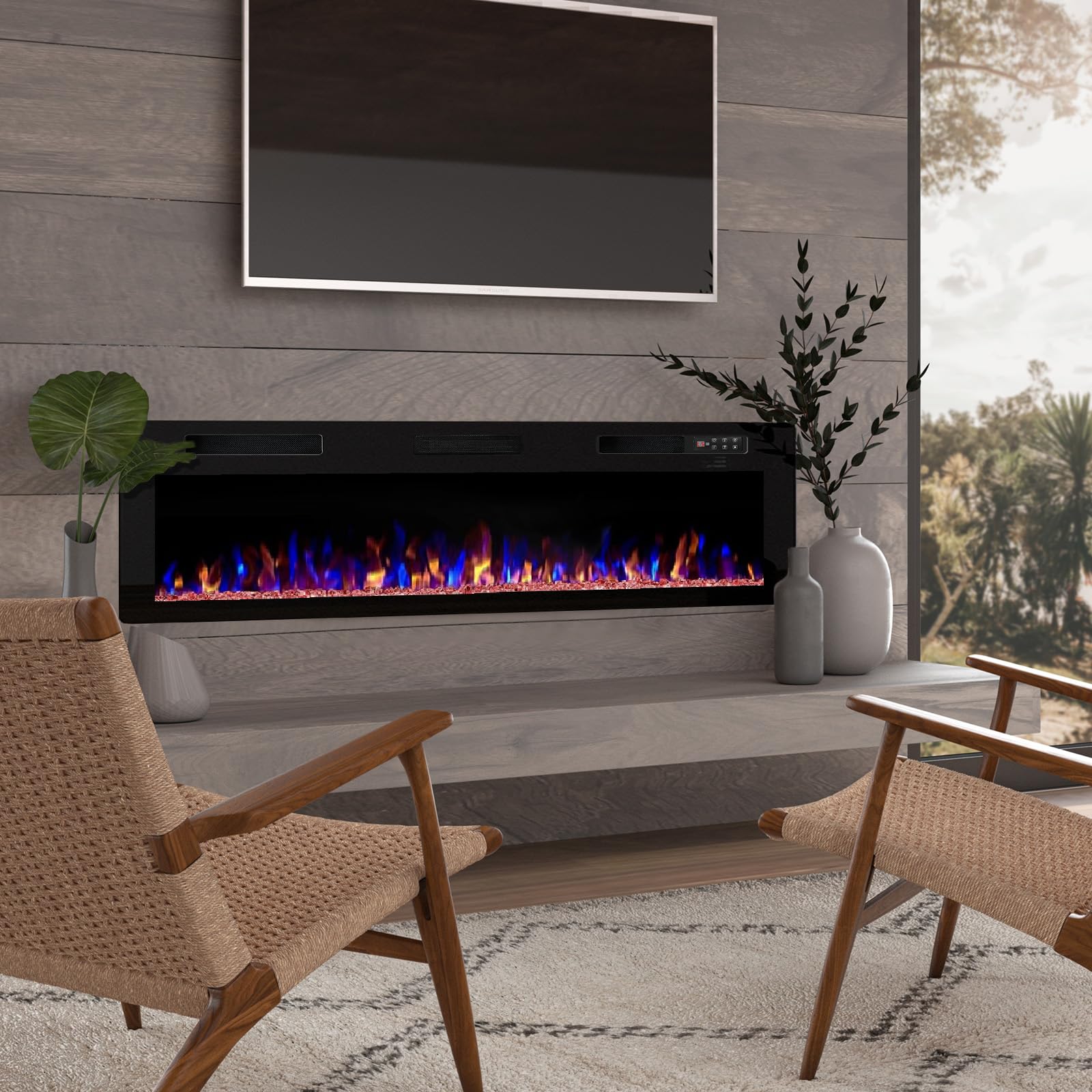 72 Inch Ultra-Thin Linear Electric Fireplace