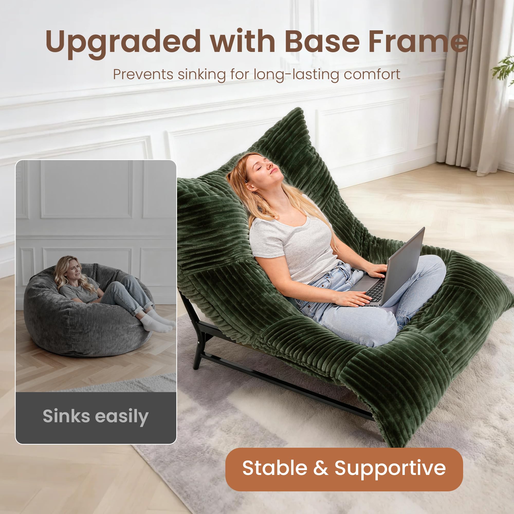 Oversized 4-in-1 Convertible Lounge Chair