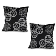 Black Throw Pillow Set with White Imperial Logo