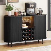 55" Wine Bar Cabinet with LED Light and Storage