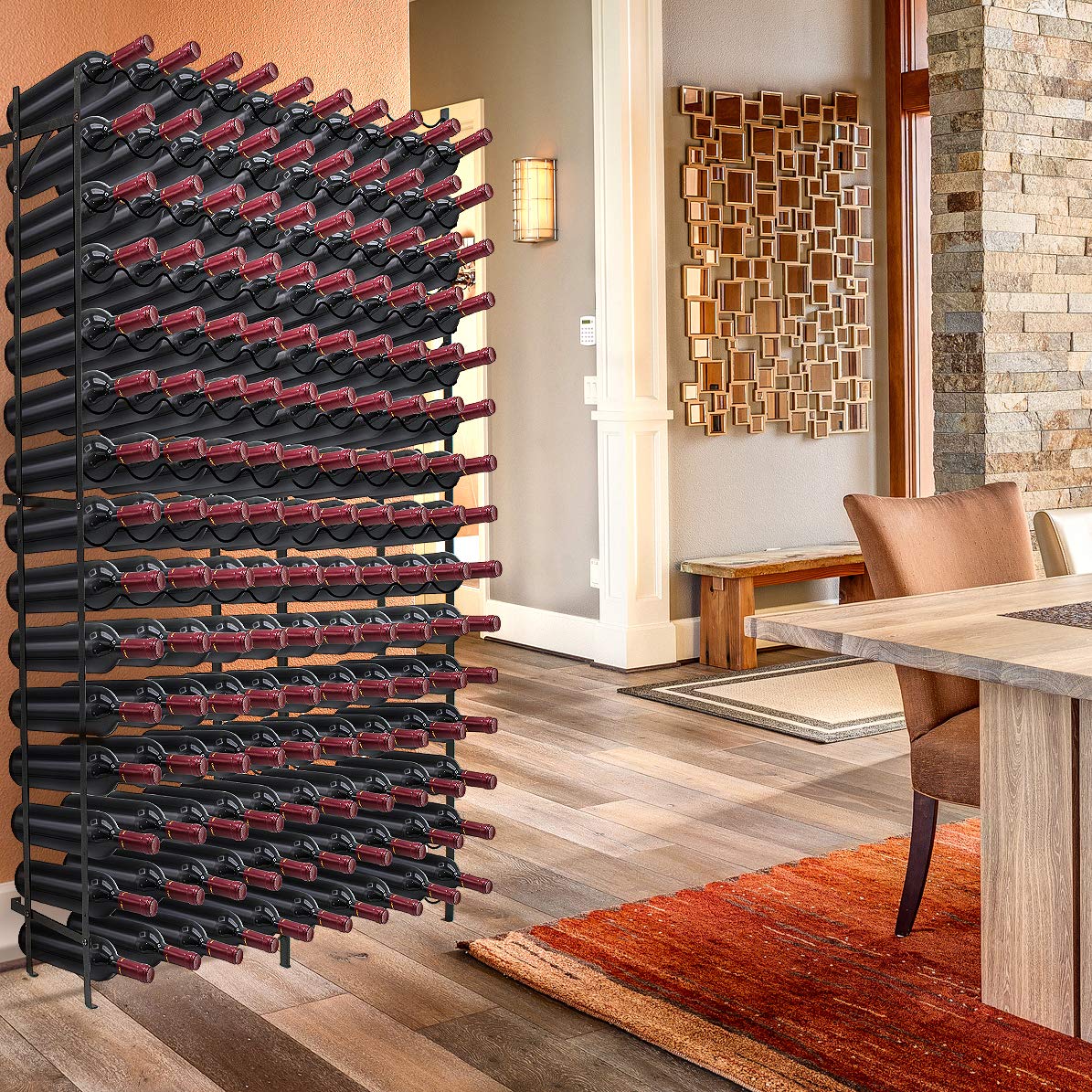 Wine Rack Stand 75 Bottle Floor Standing Metal