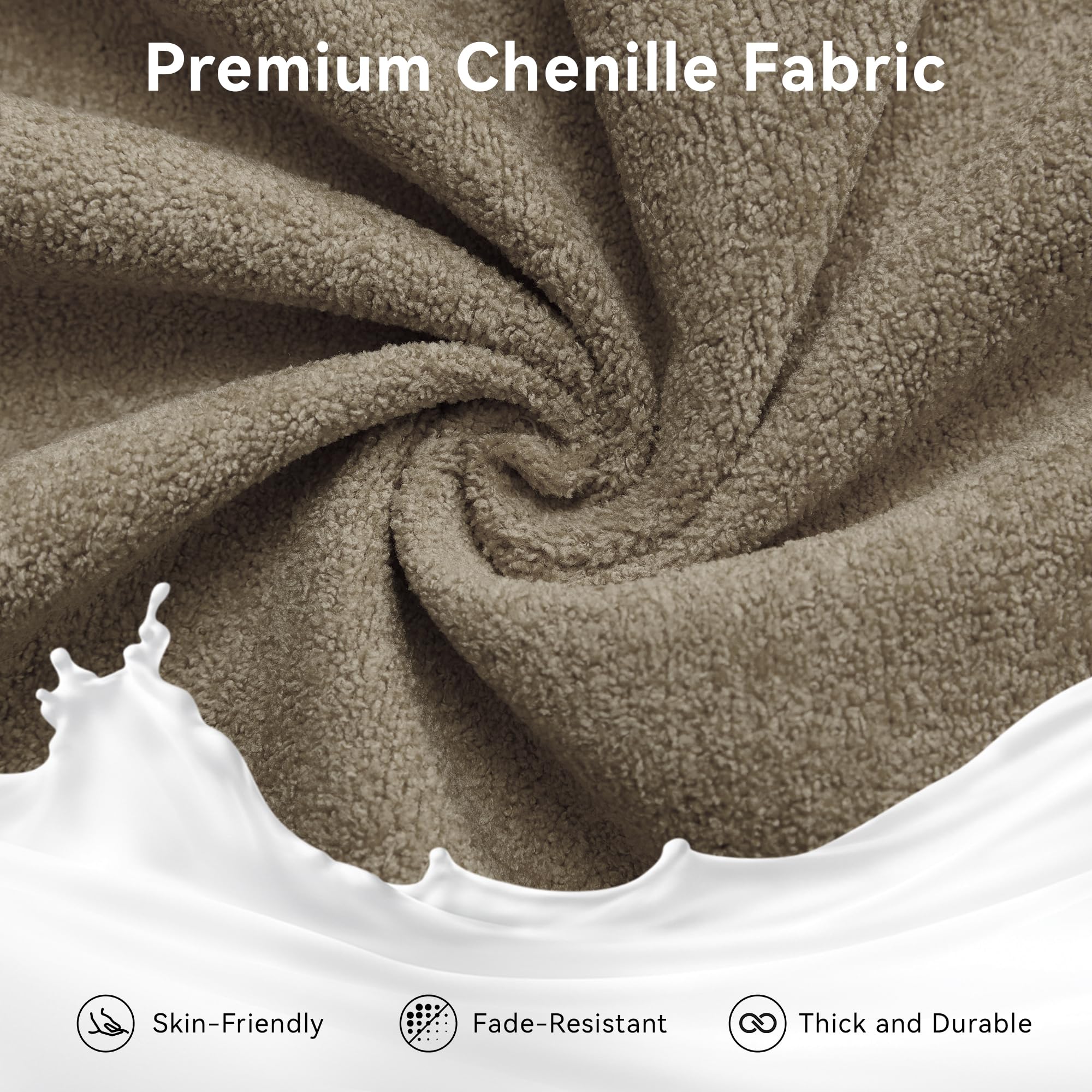 Grey Chenille Accent Chair with Rounded Armrests