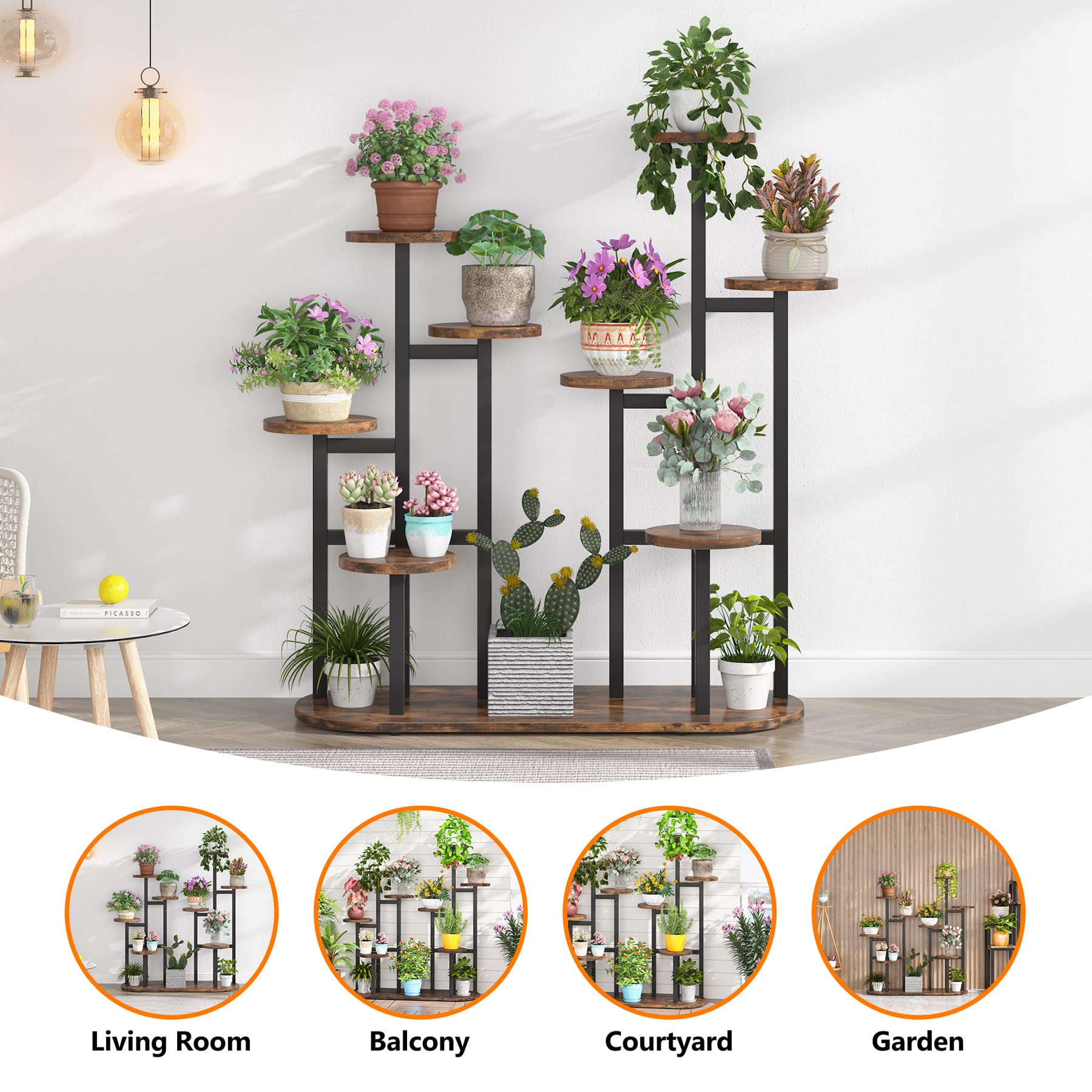Multi-Tiered 11 Pot Plant Stand