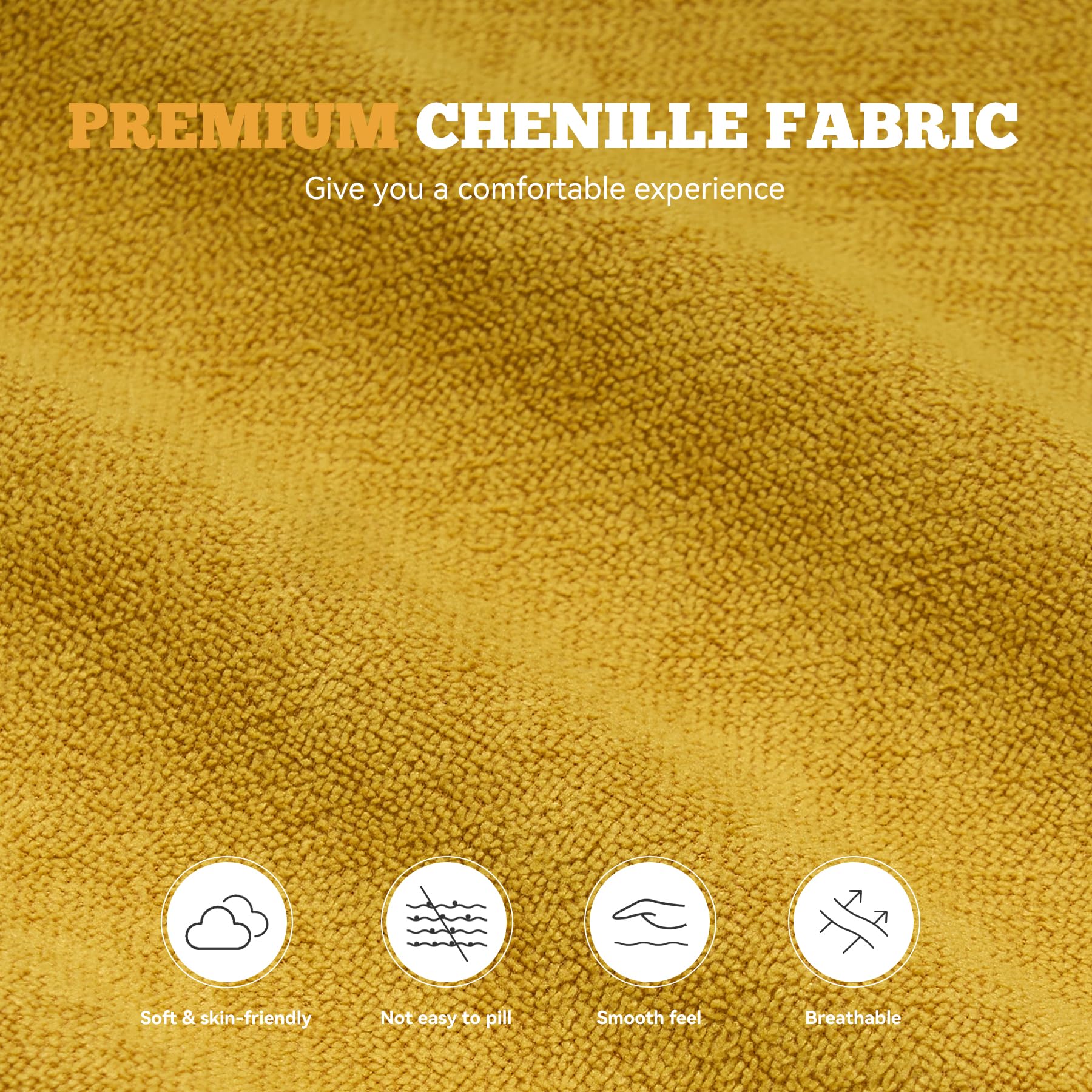 126" Modular Sectional Sofa, Modern Cloud Curved Couch with Deep Seat, Upholstered Oversized Couches for Living Room, No Assembly Required, Yellow Chenille Fabric, 1 PCS