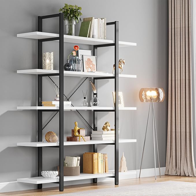 5-Tier Industrial Bookshelf