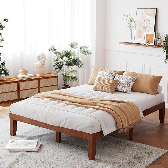 King Solid Wood Platform Bed Frame