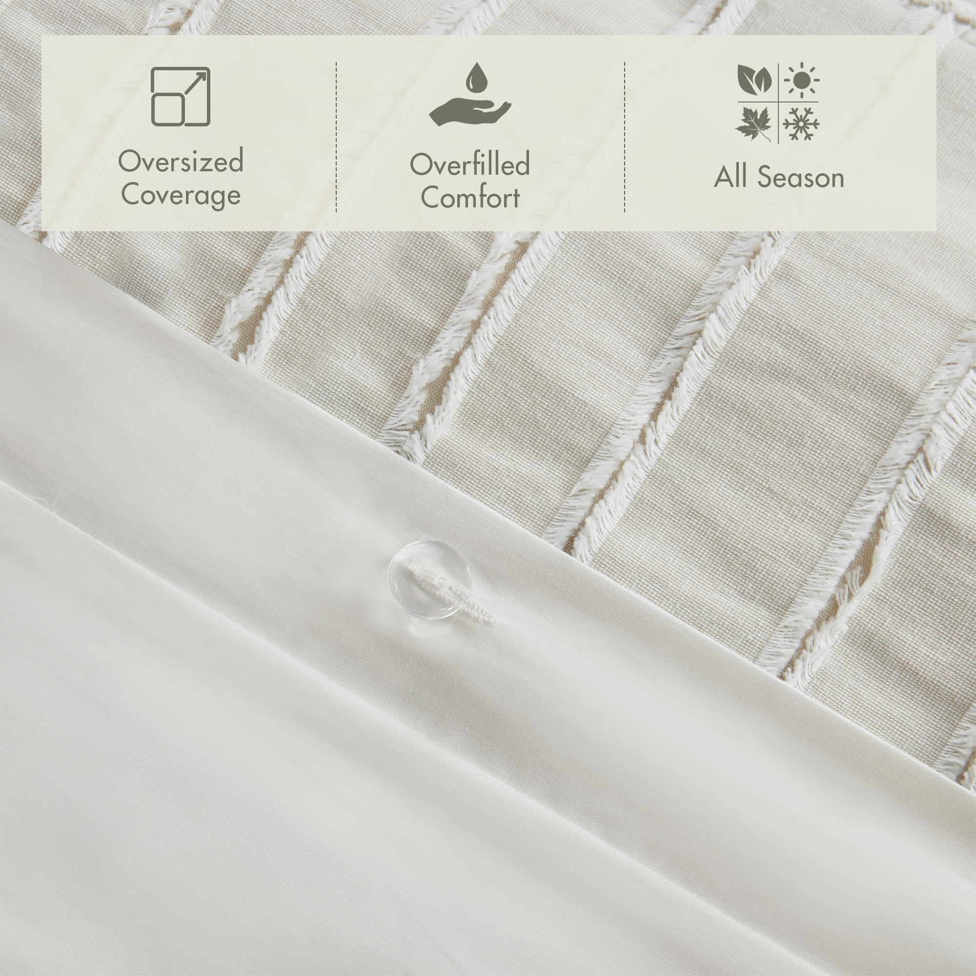 9-Piece King Comforter Set with Clipped Jacquard Stripes