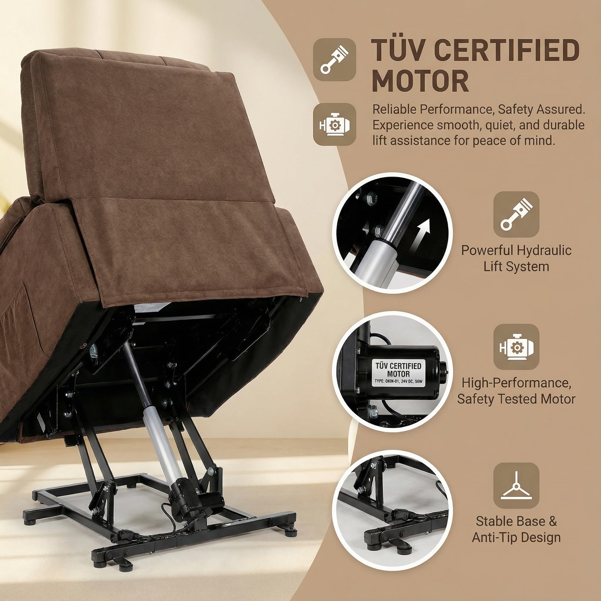 Power Lift Recliner Chair with Massage and Heat