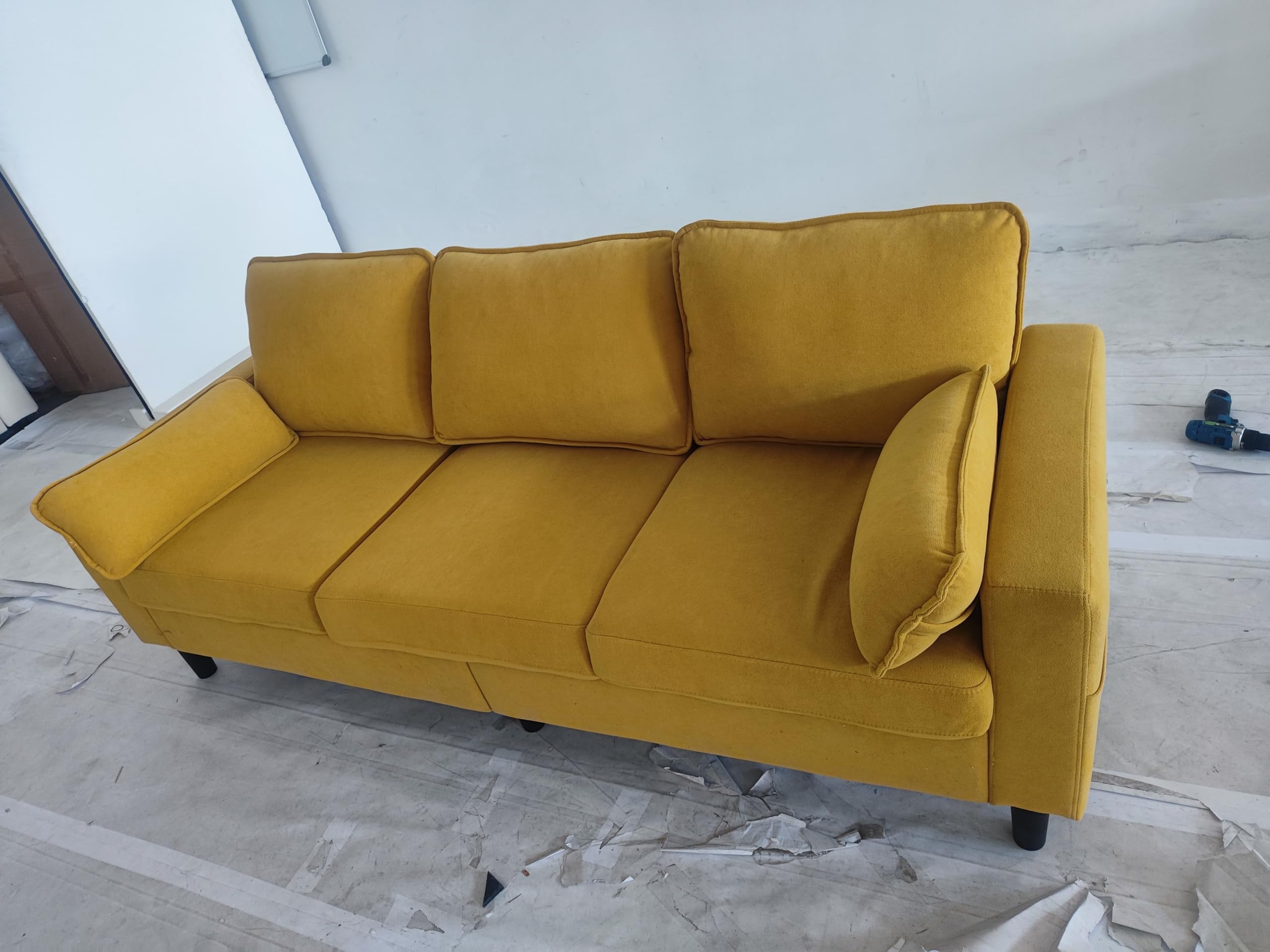 78 Inch 3 Seater Sofa Couch with Deep Seat and Armrest Pillow