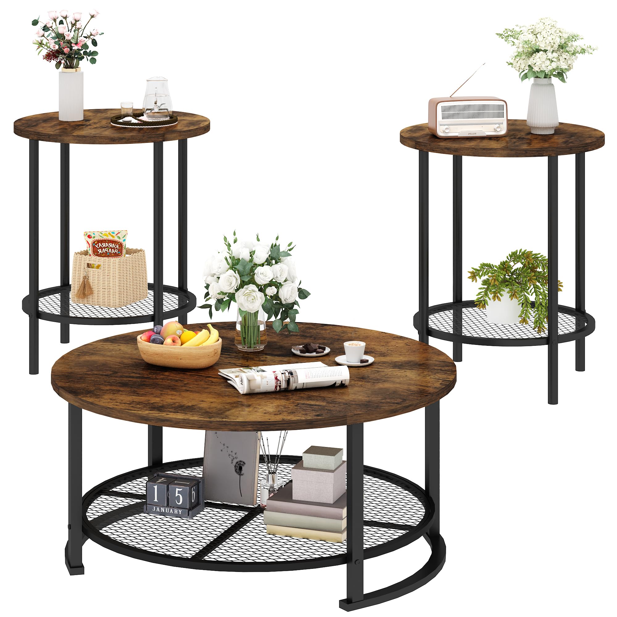 3-Piece Coffee Table Set with Storage